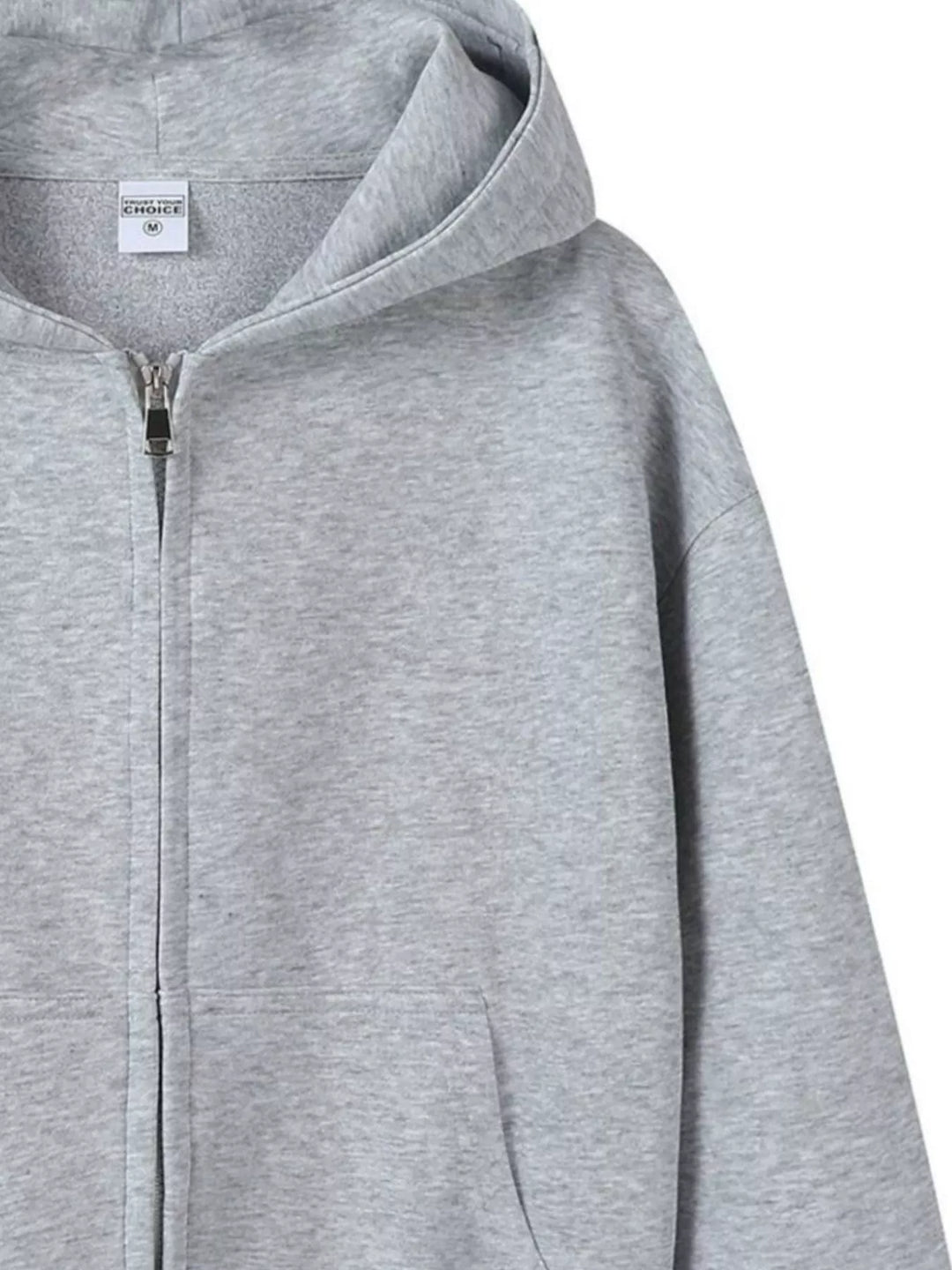 Zip-up hoodie with front pockets and ribbed cuffs