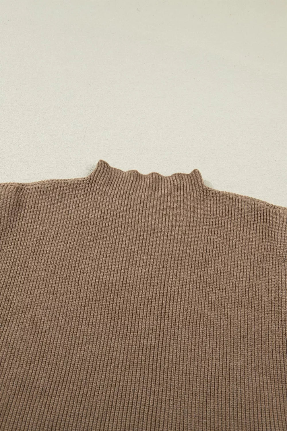 Relaxed ribbed knit mock neck sweater vest