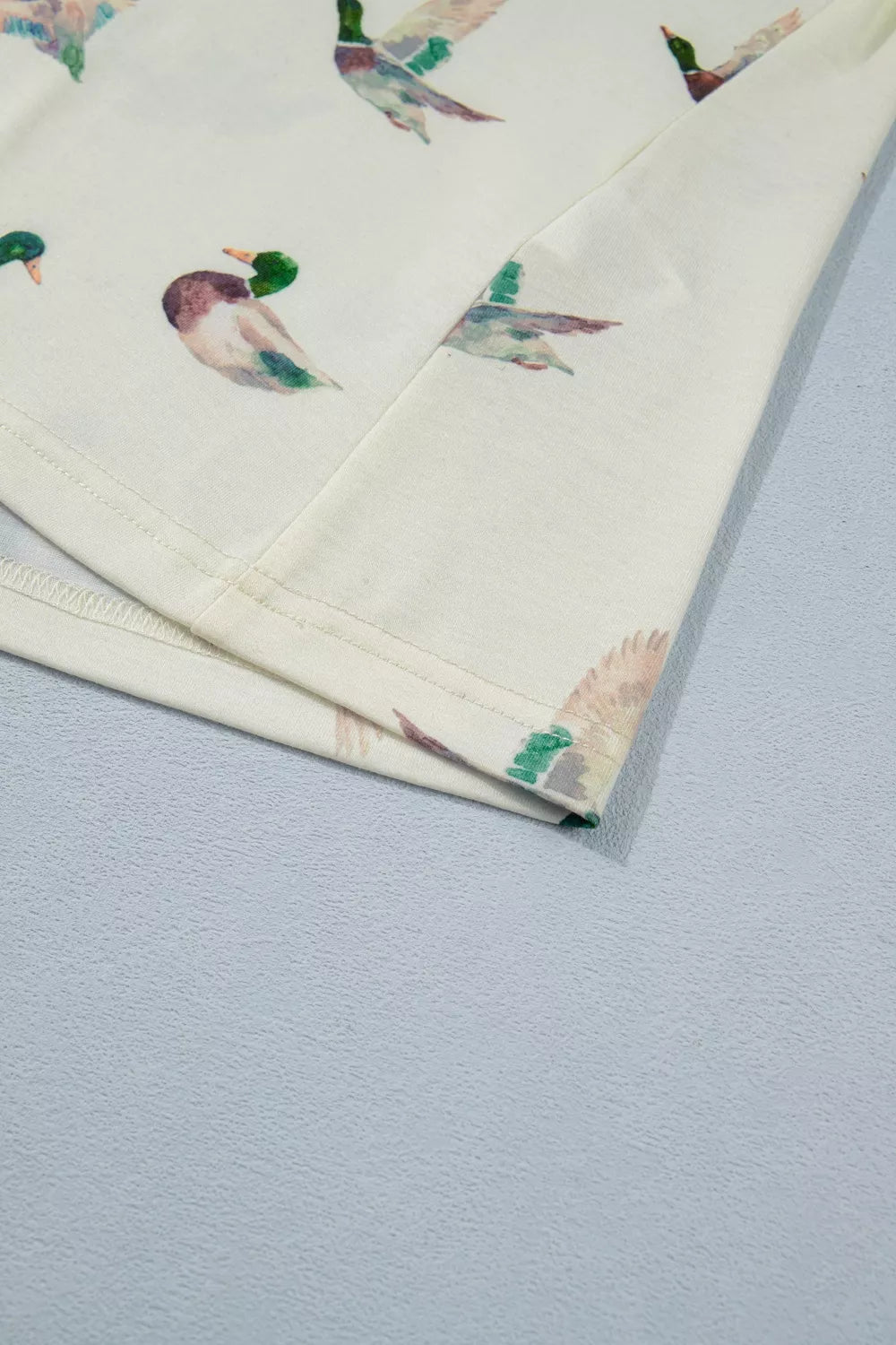 Mallard duck print fitted crew neck tank top
