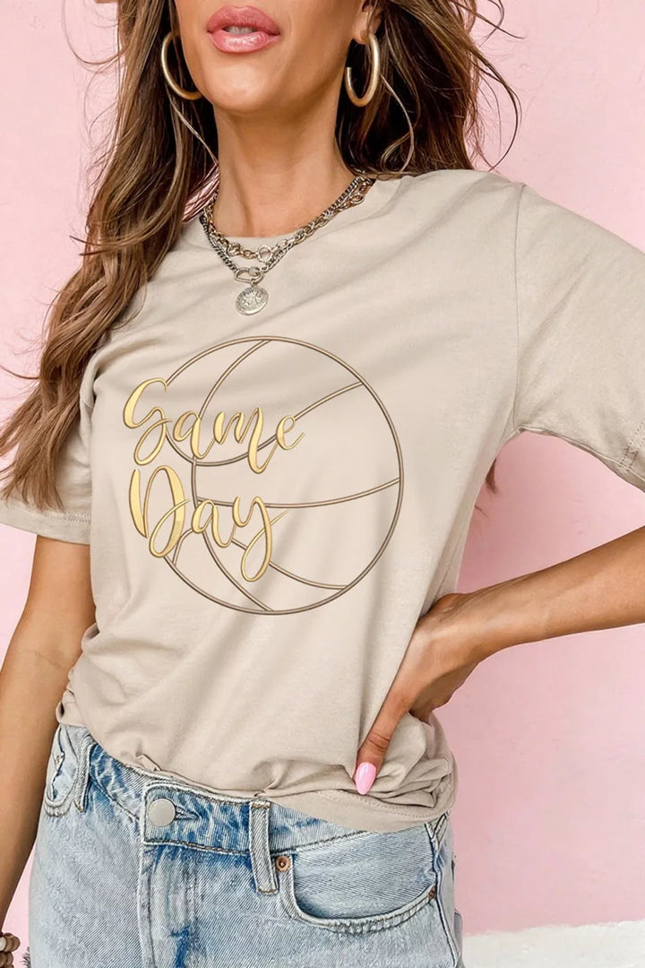Game Day basketball graphic crew neck tee