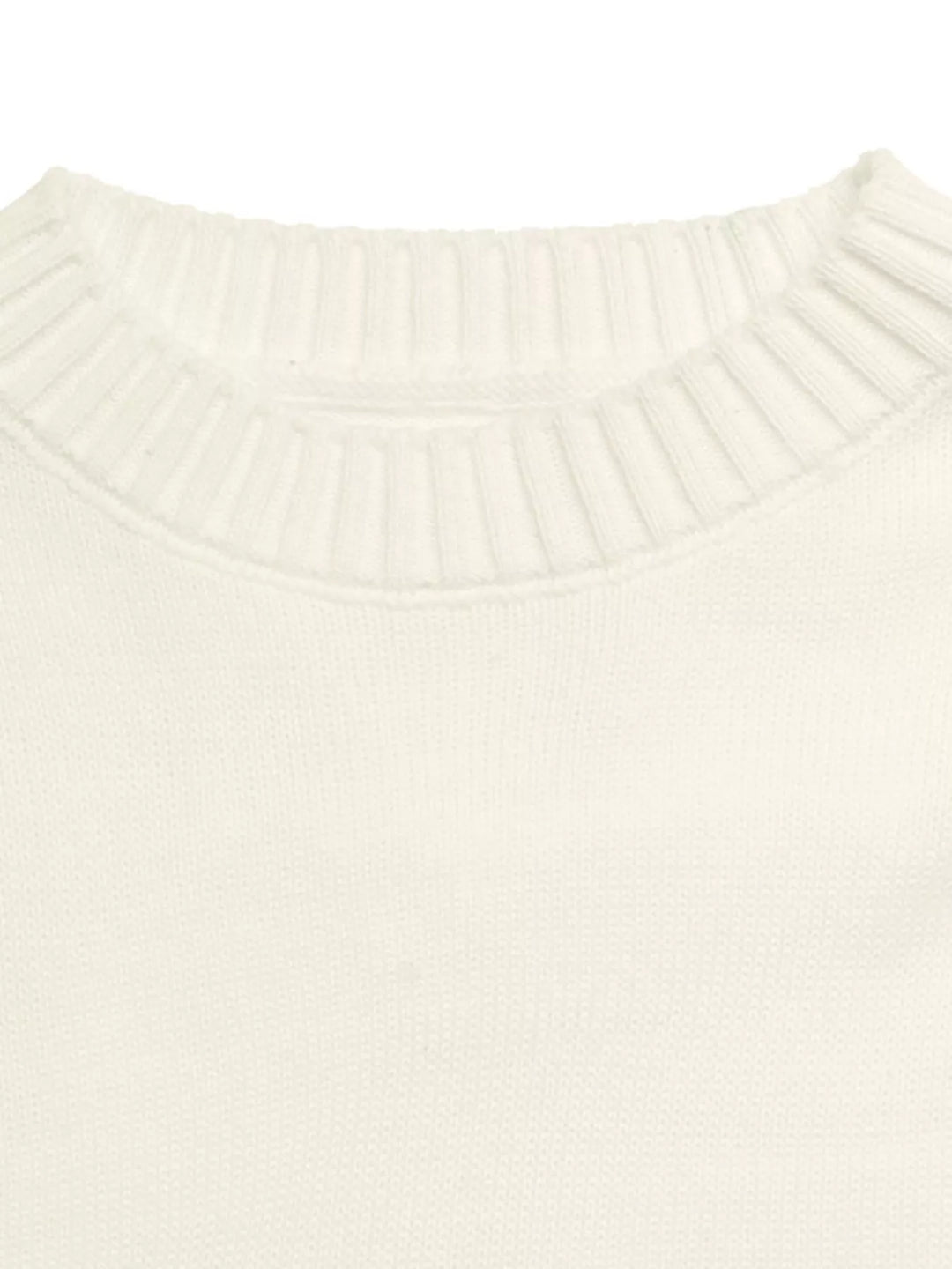 Bow graphic knit crewneck pullover sweater