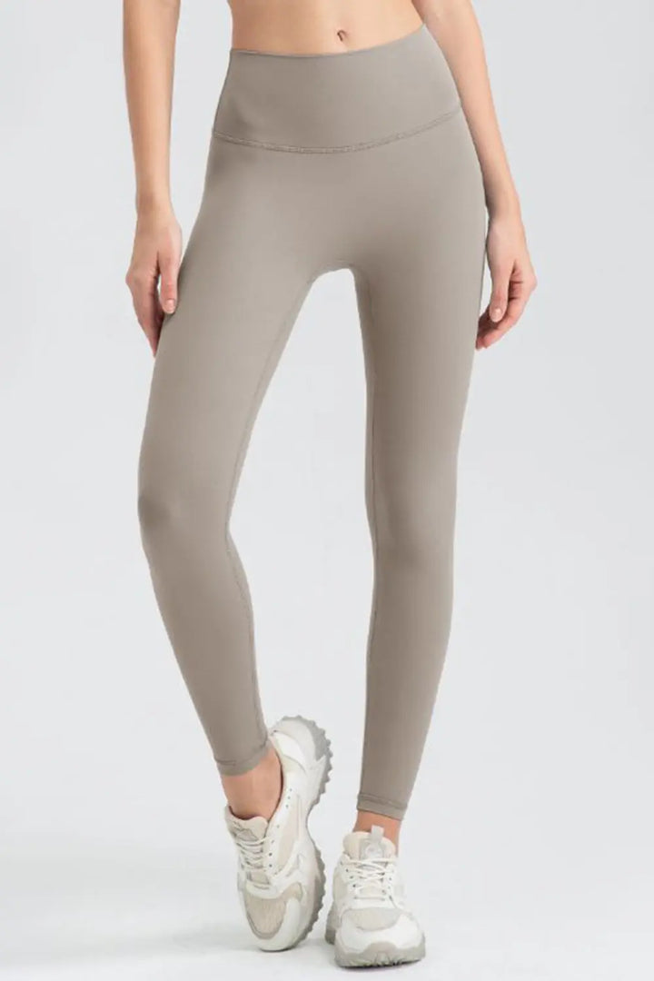 Wide waistband high-rise stretch sport leggings