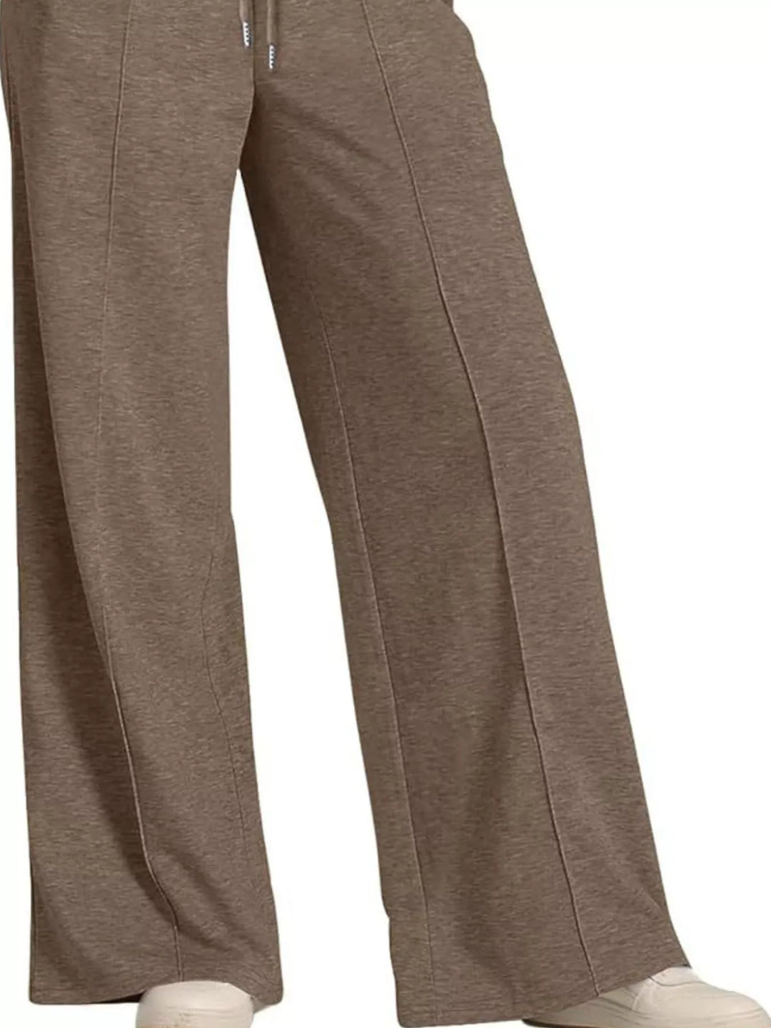 Wide-leg drawstring pants with elastic waist and pockets