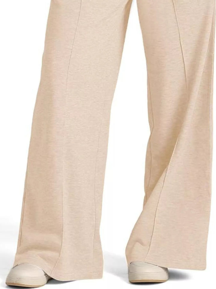 Wide-leg drawstring pants with elastic waist and pockets