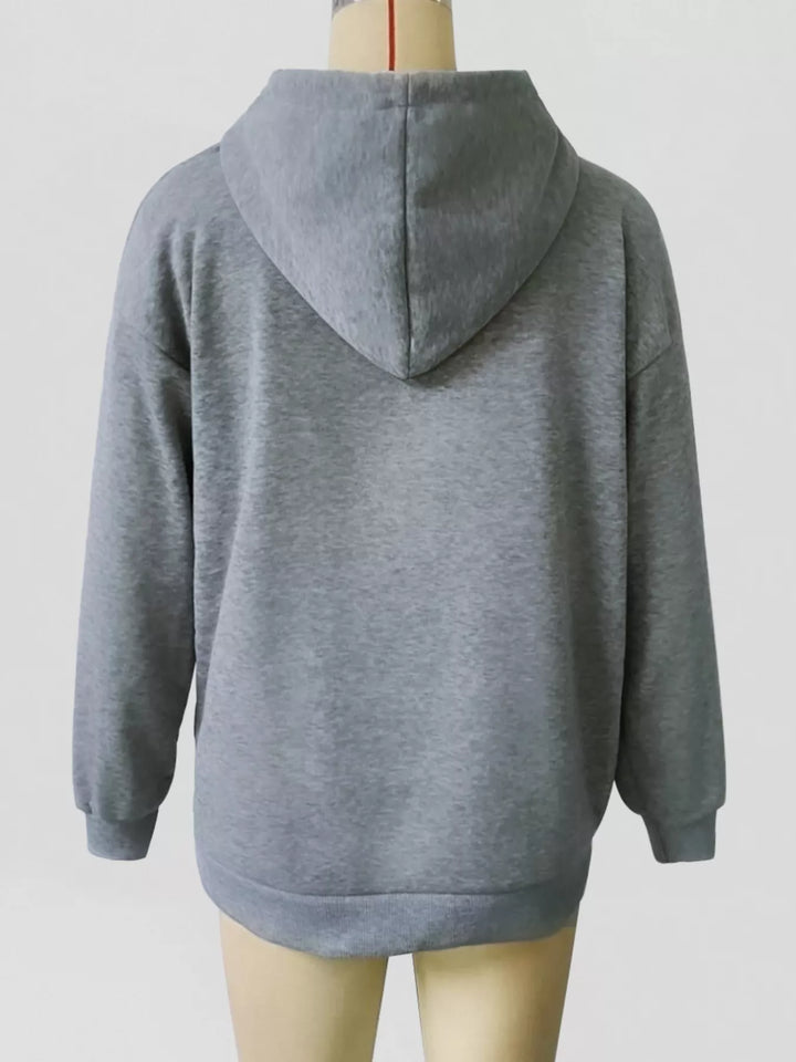 Oversized graphic pullover hoodie with kangaroo pocket