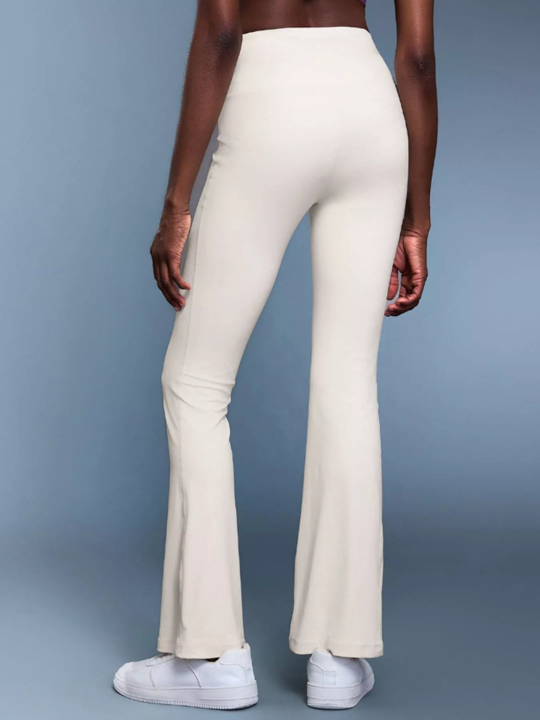 High-rise flare yoga pants with wide waistband