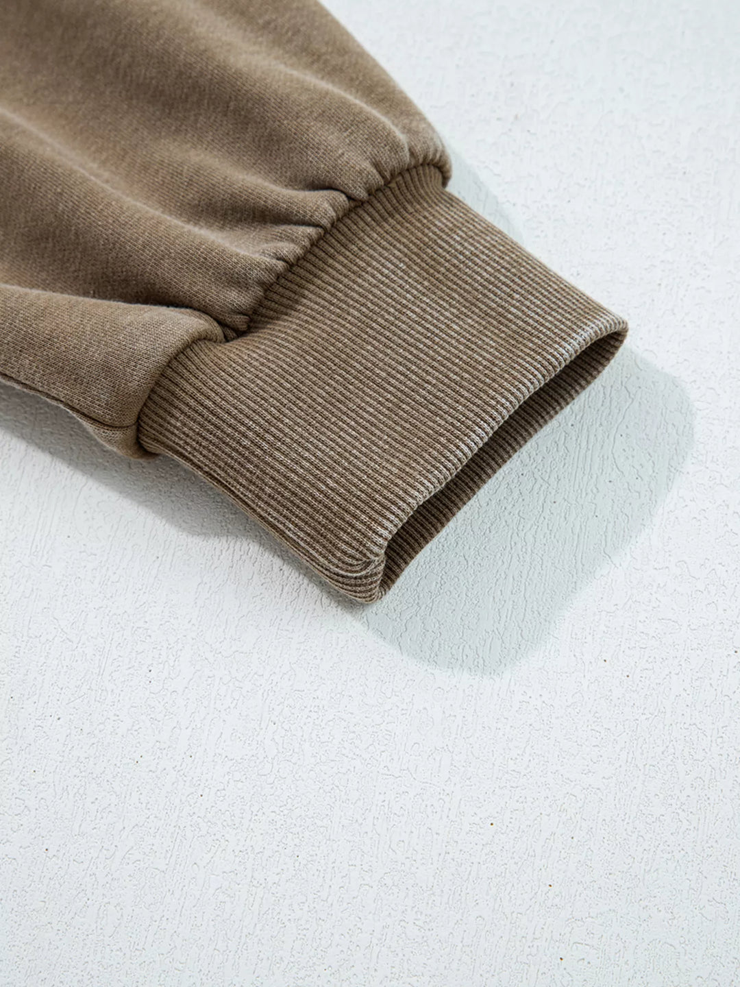 Mineral wash half-zip baggy hoodie with kangaroo pocket