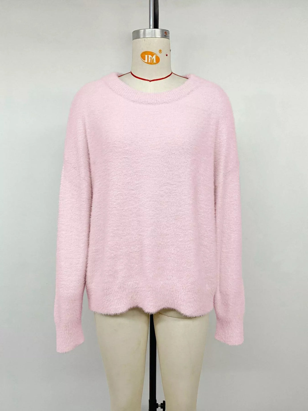 Fuzzy eyelash knit off-shoulder pullover sweater