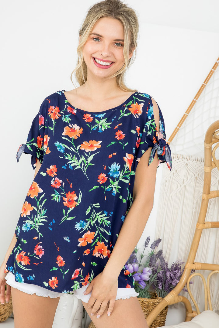 PLUS FLORAL BOXY TOP