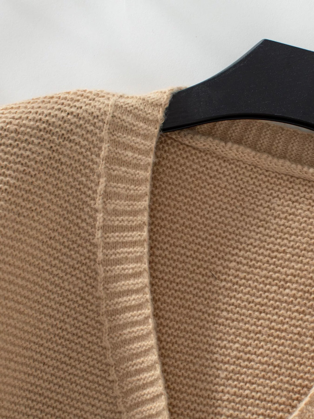 Textured basketweave knit open-front cardigan with pockets
