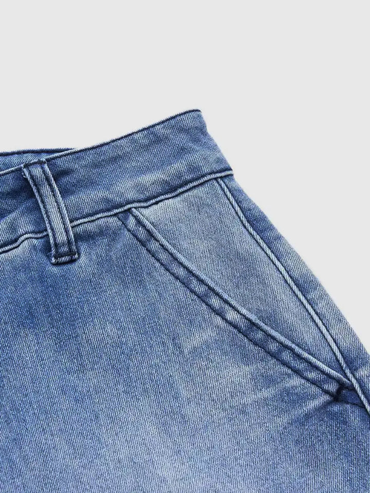 High-rise relaxed barrel-leg cropped jeans