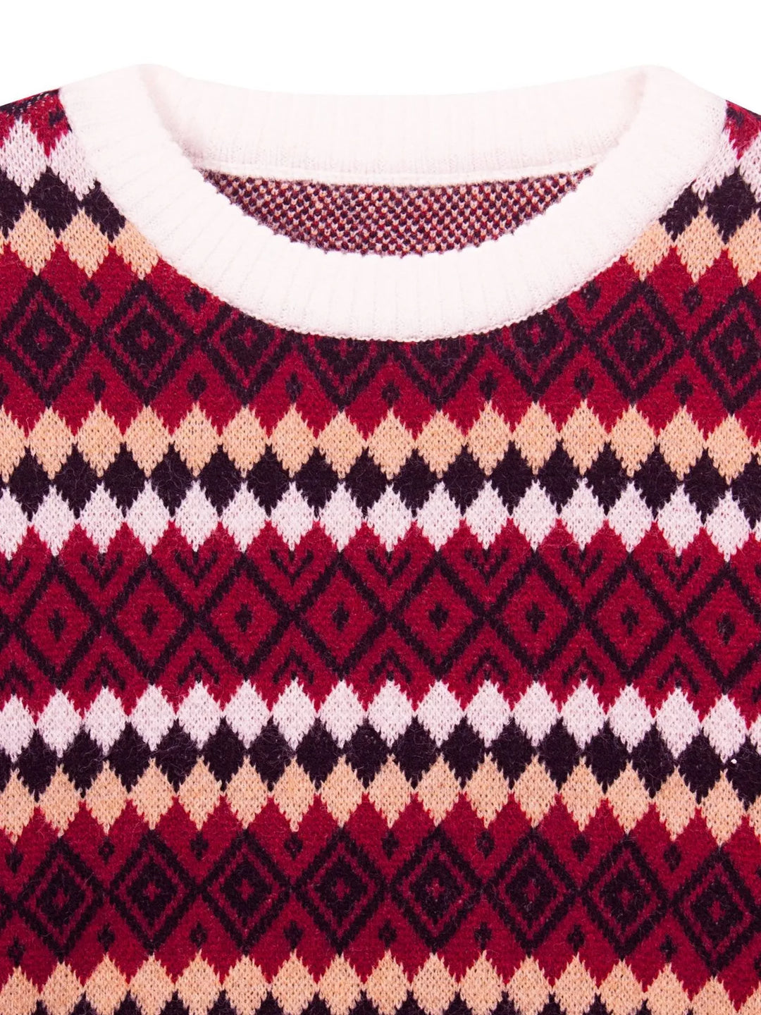 Geometric Fair Isle knit crew neck sweater