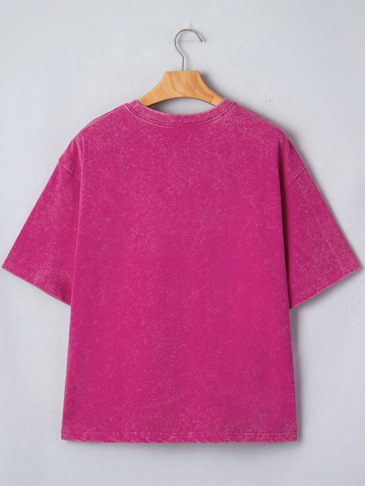 Mineral wash USA 1776 graphic oversized cotton tee
