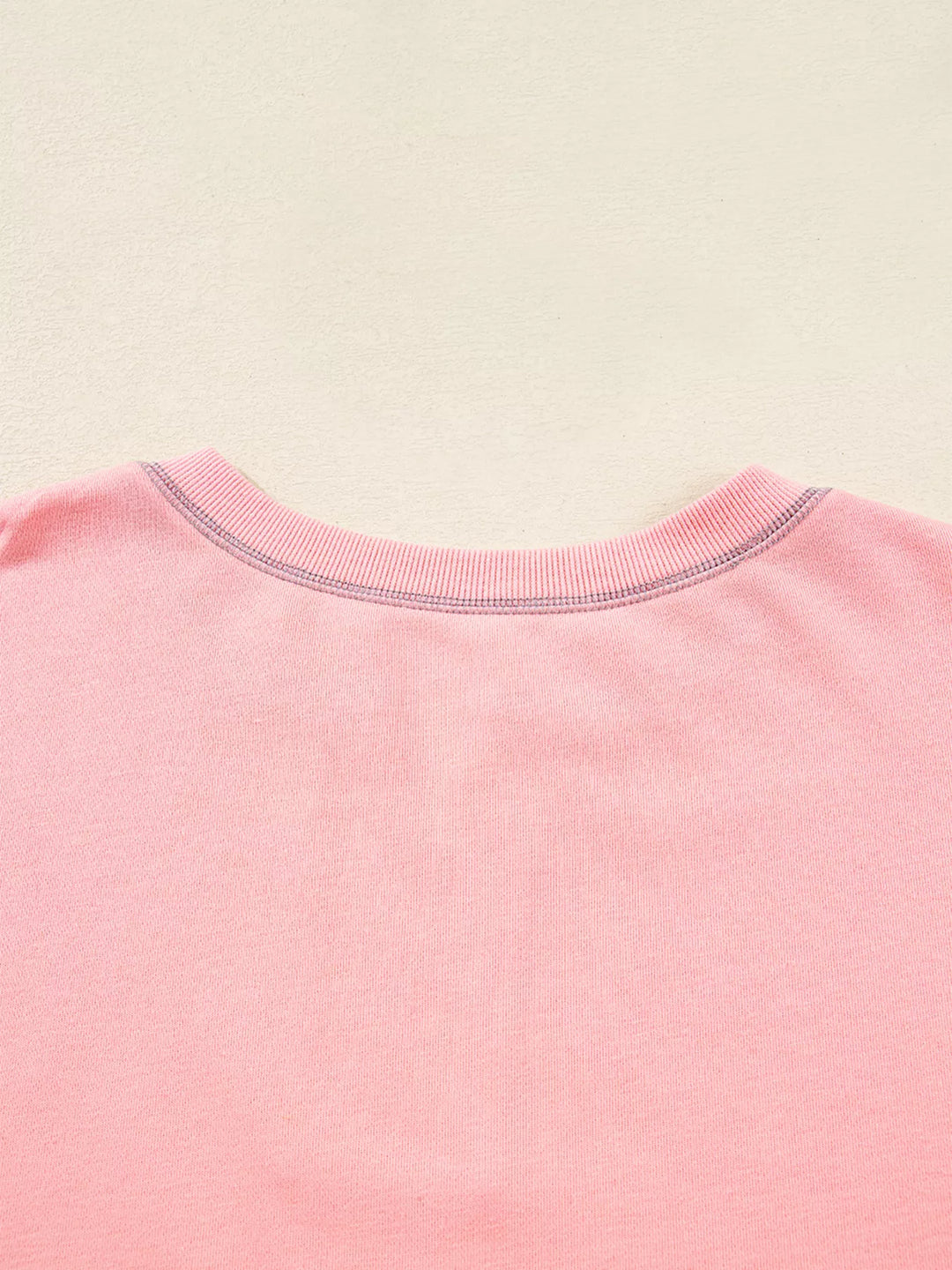 Color-block oversized sweatshirt with split notch neck
