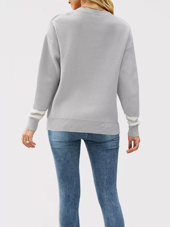 Après Ski letter crew neck drop shoulder sweater
