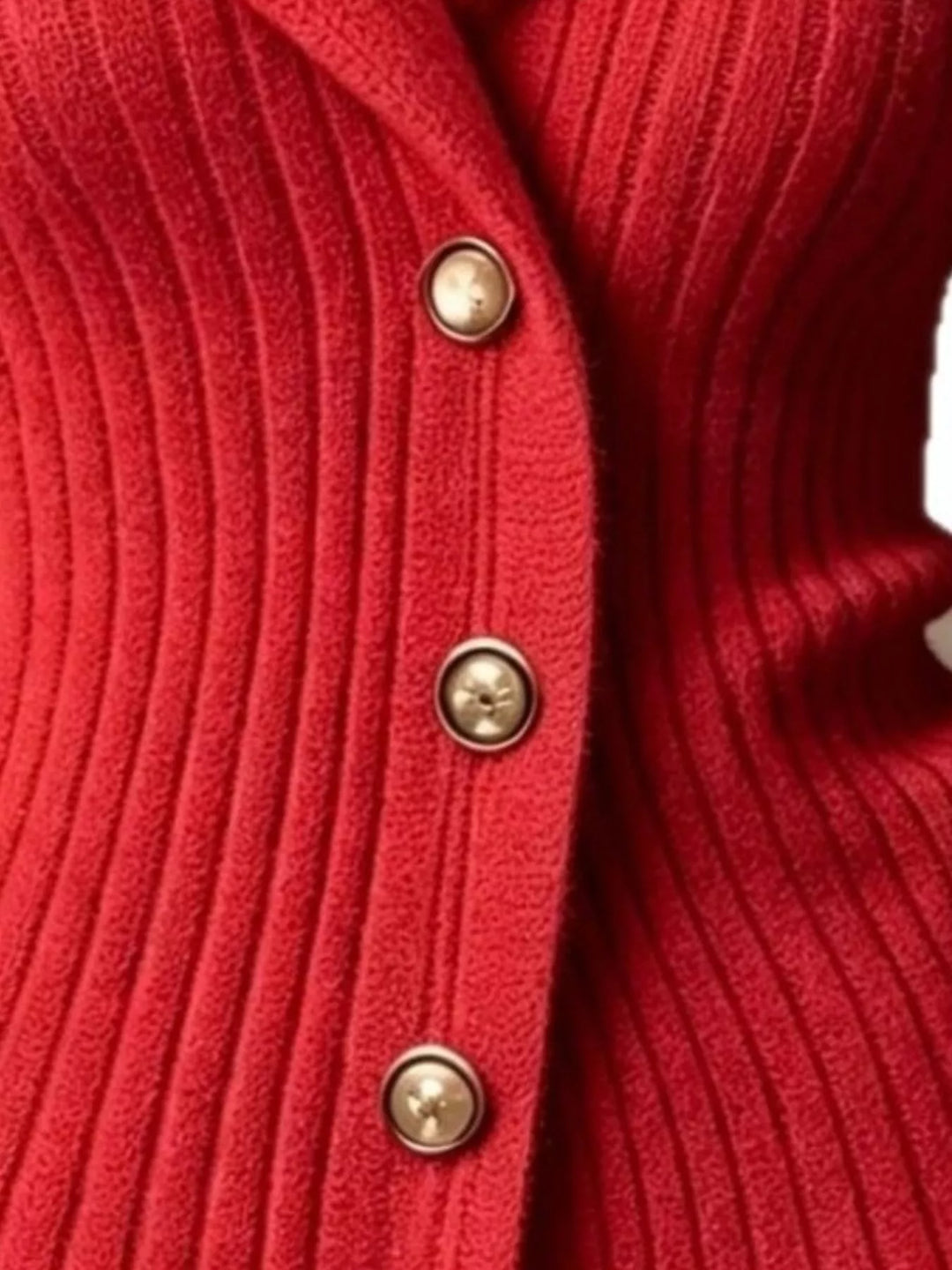 Ribbed knit shawl collar button-down cardigan