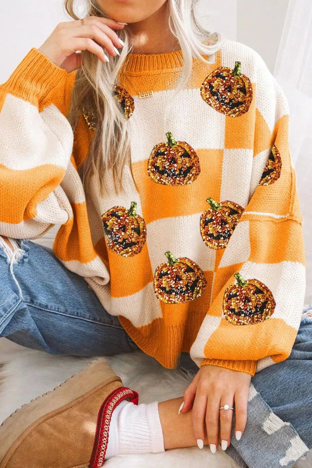 Tangerine Sequin jack-o&