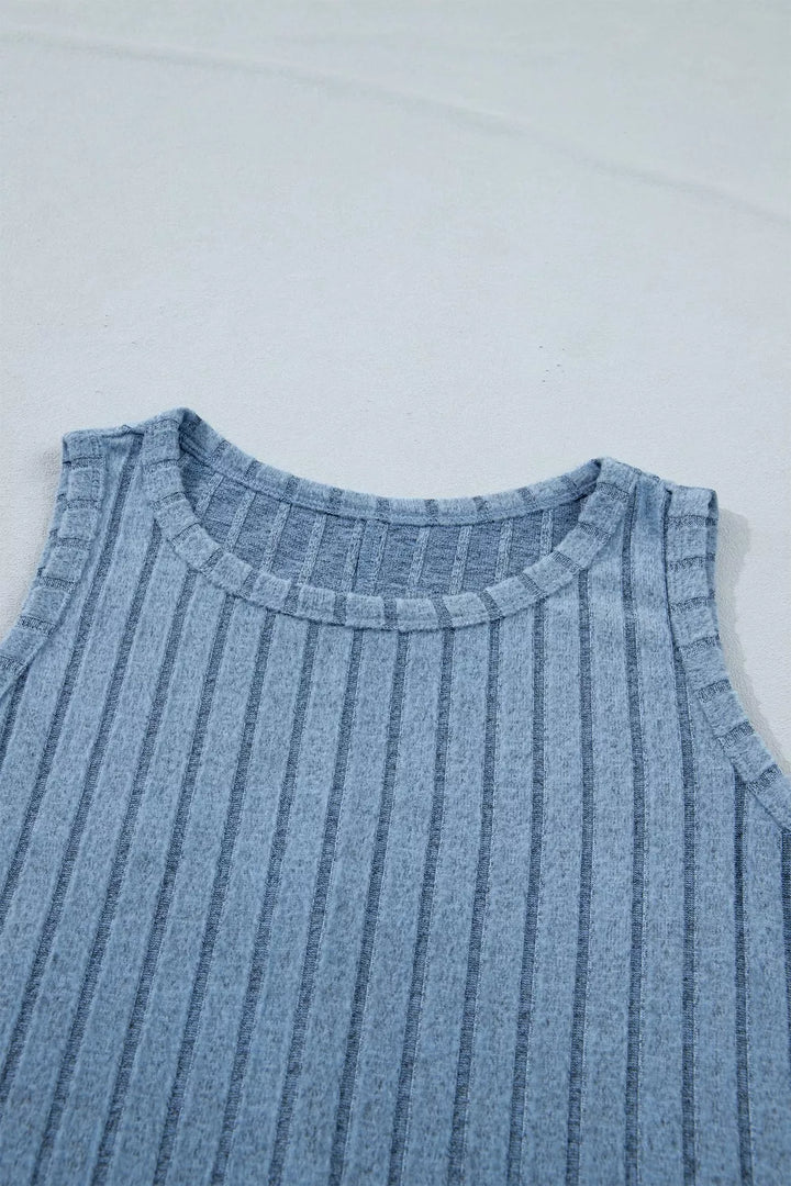 Slim ribbed mineral wash tank top
