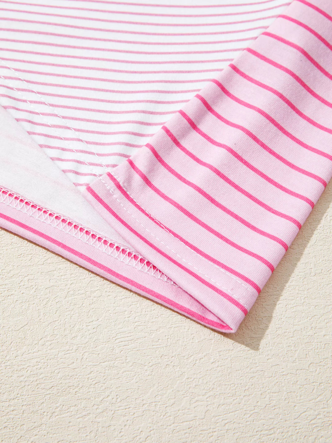 Exposed seam striped colorblock long sleeve top