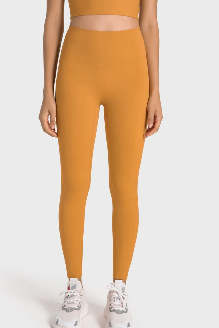 Tangerine High-rise wide waistband ankle-length yoga leggings