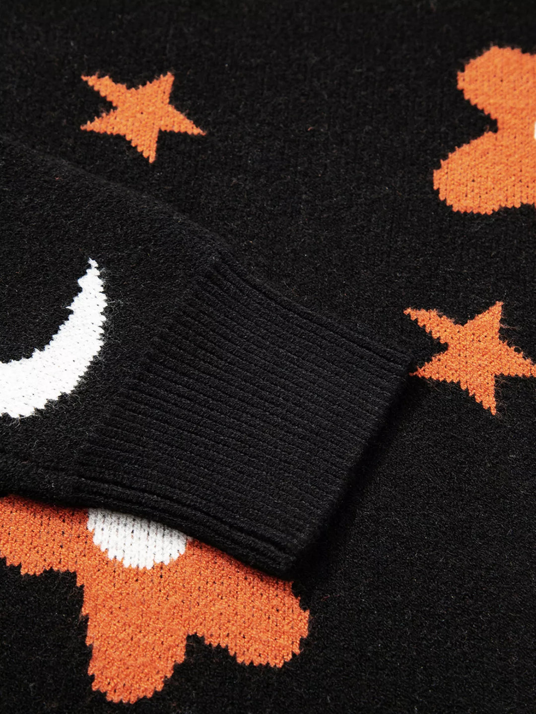 Halloween pumpkin print crew neck pullover sweater