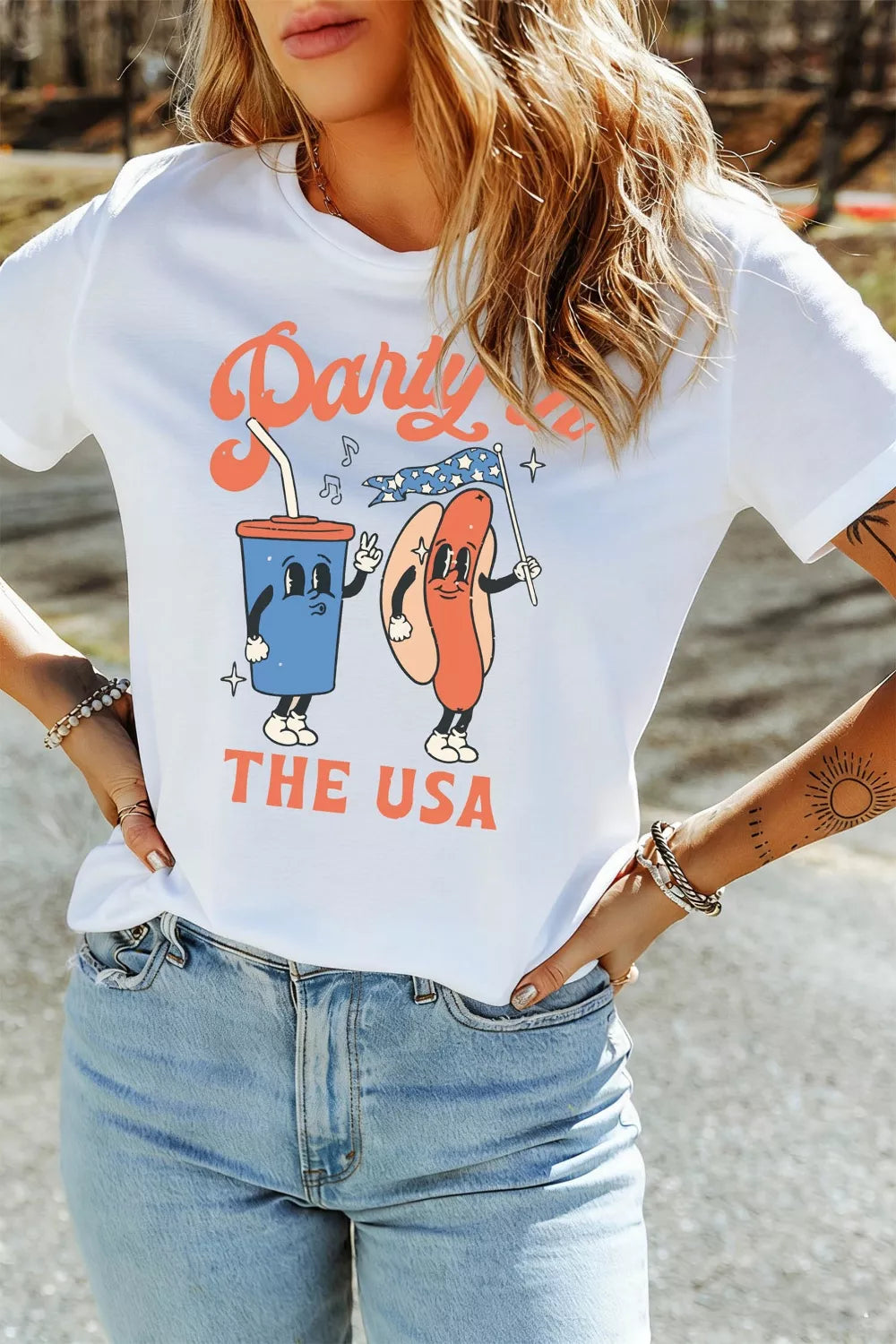 Party in the USA retro patriotic graphic tee