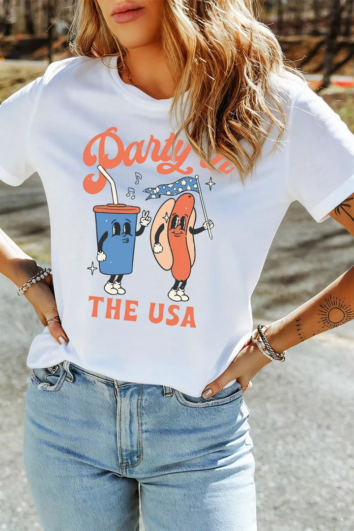 Party in the USA retro patriotic graphic tee