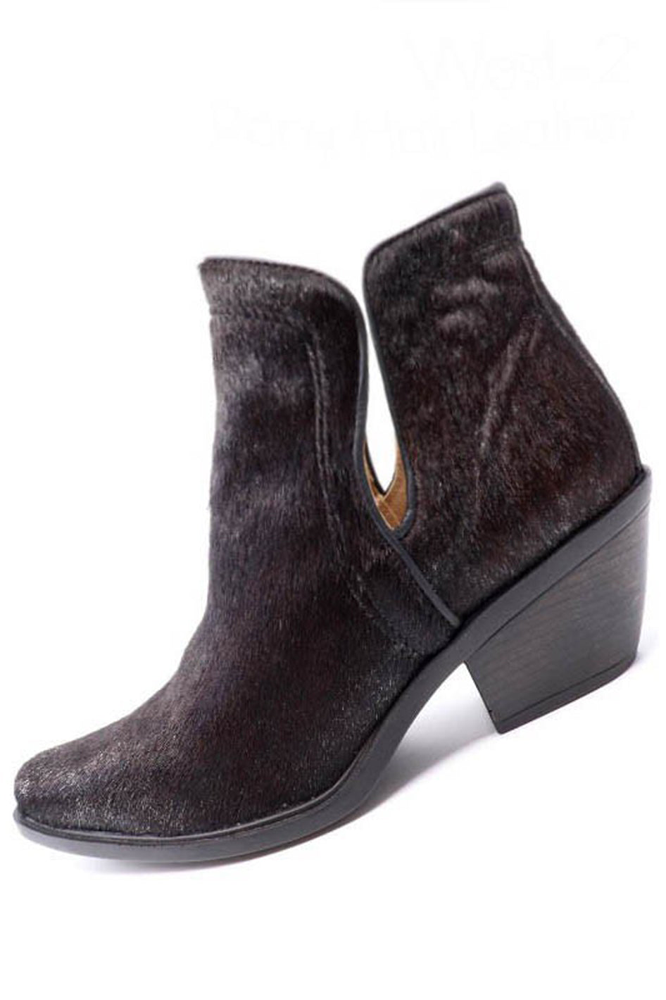 Western Cut Out Animal Hair Booties - Azoroh