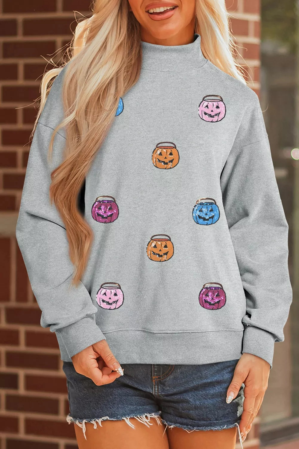 Gray Sequin jack-o&