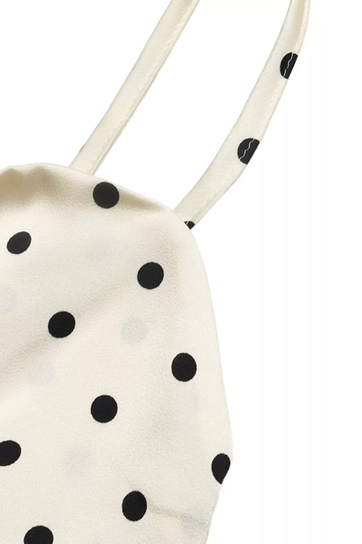 Polka dot tie-front cutout tiered maxi dress