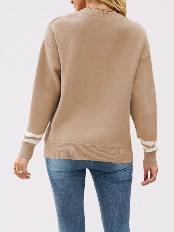 Après Ski letter crew neck drop shoulder sweater