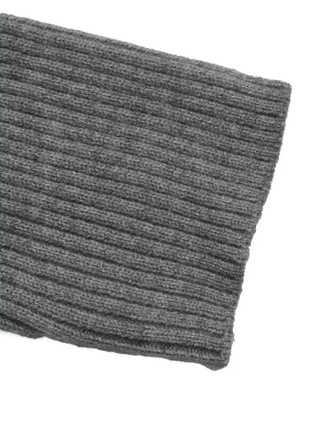 Ribbed knit mock neck button-front cardigan