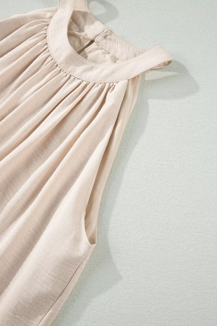 Tiered halter maxi dress with floral lace hem