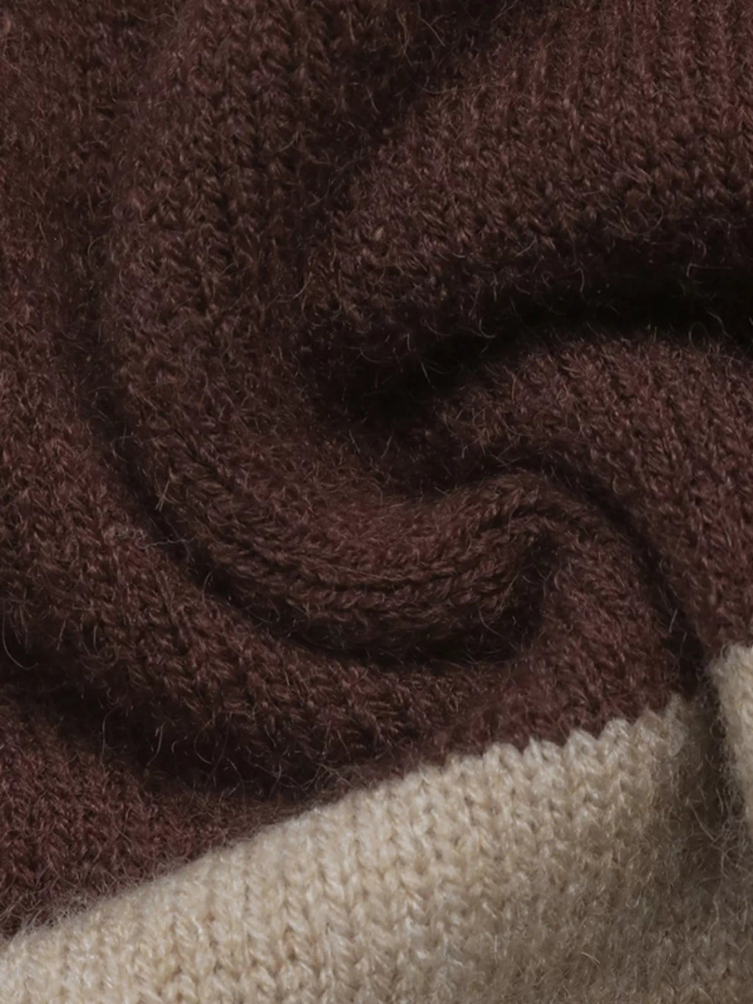 Color block polo collar sweater with button placket