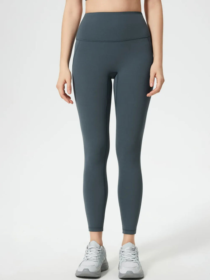Dark Gray Wide waistband high-rise active leggings