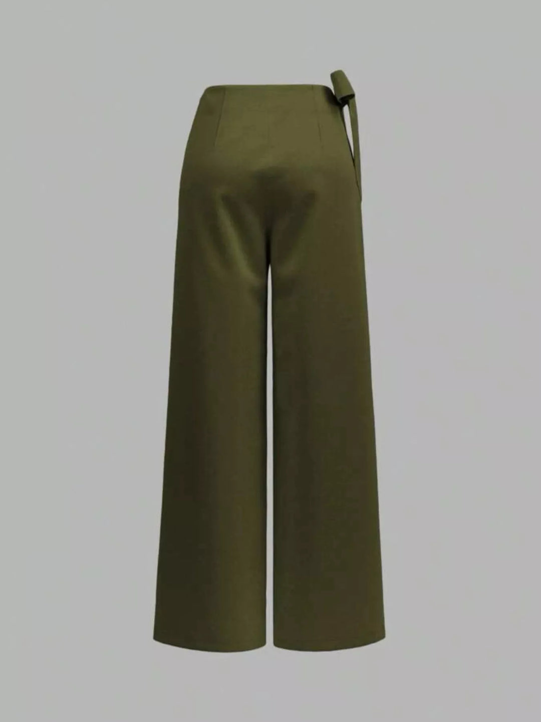 High-rise wrap front tie waist wide leg pants