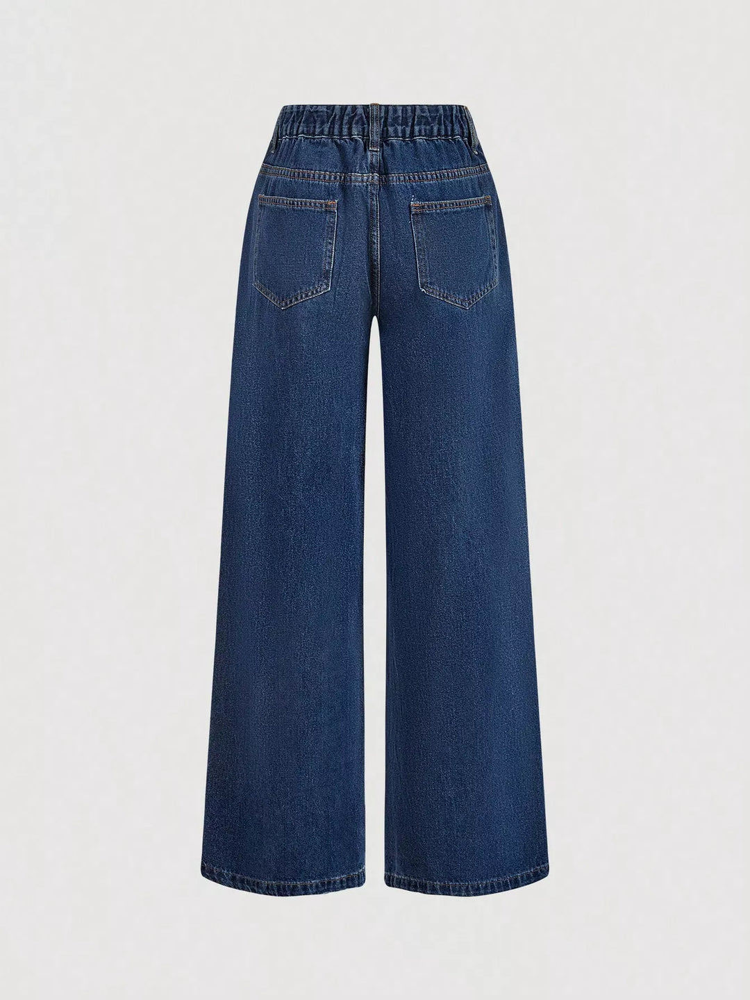 Halter denim vest and wide-leg jeans two-piece set