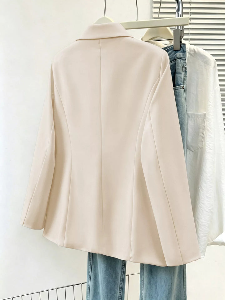 Single-breasted notch lapel blazer with flap pockets