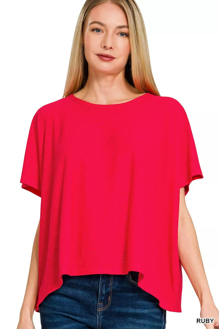 RUBY Boxy drop-shoulder crew neck short sleeve tee