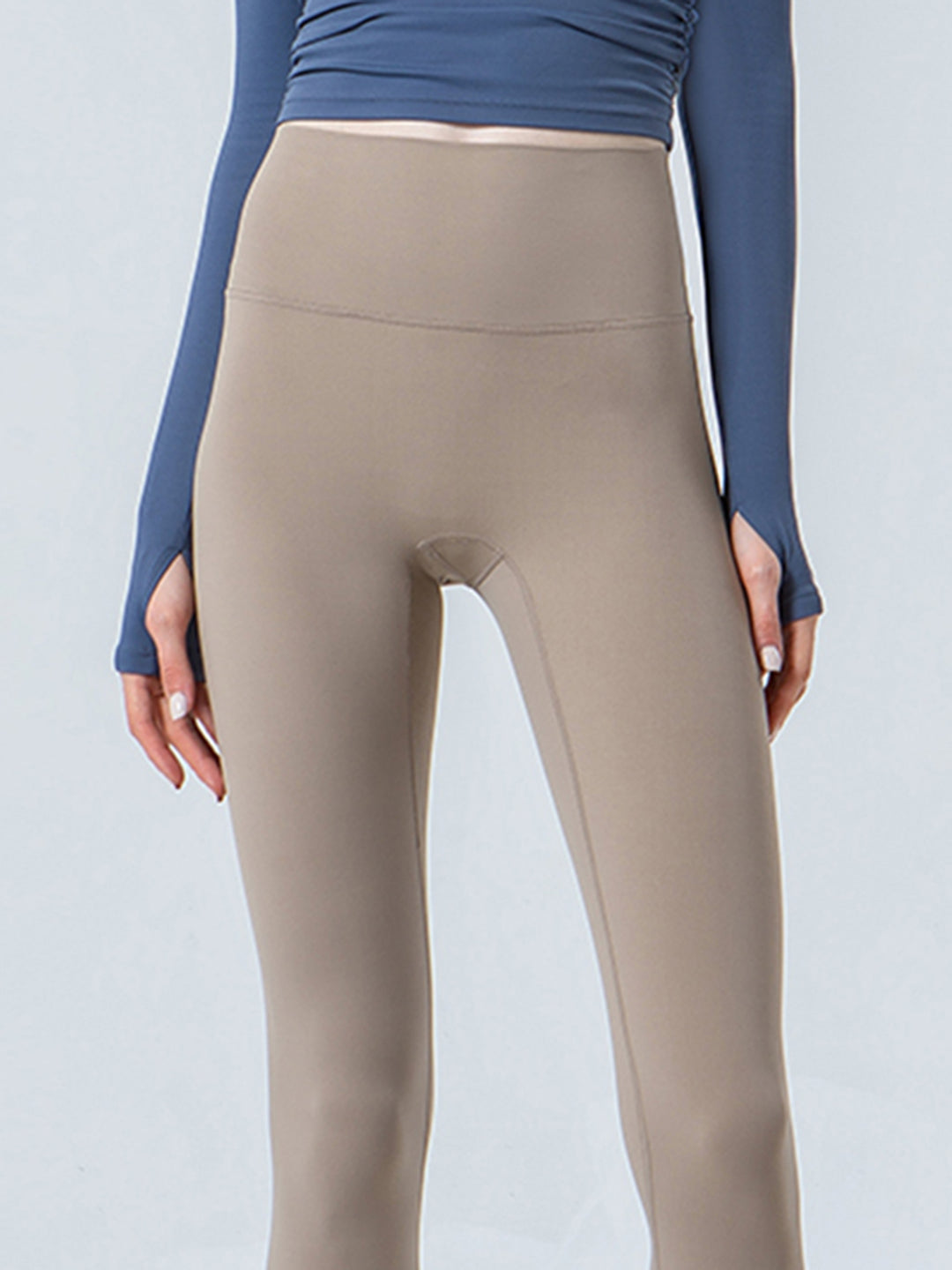 Wide waistband high-rise cropped workout leggings