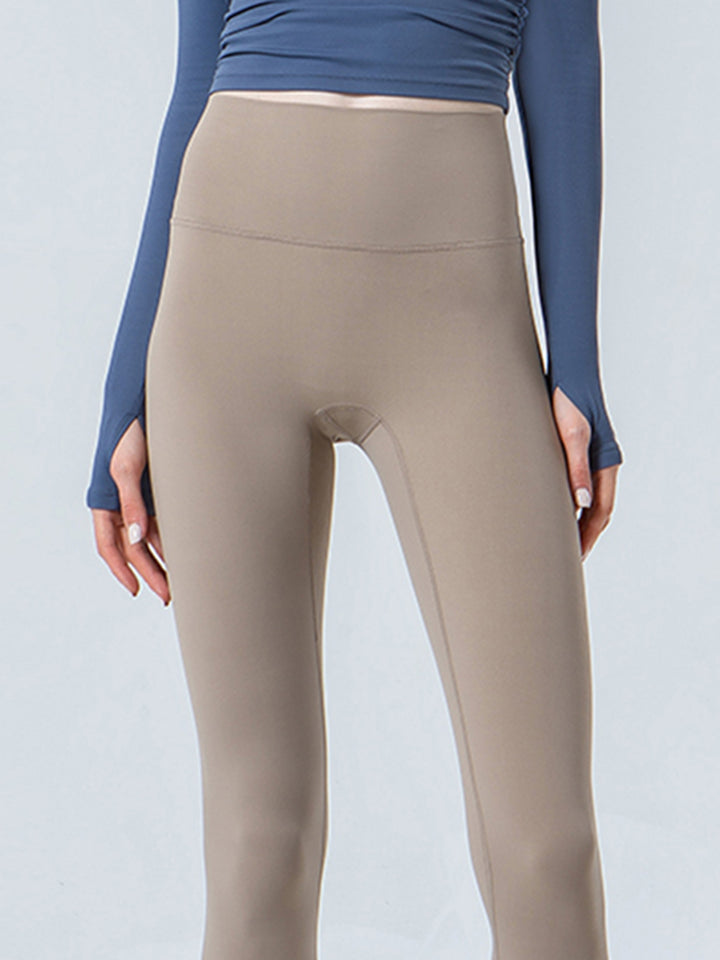Wide waistband high-rise cropped workout leggings