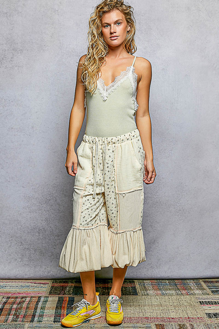 Lace trim ribbed V-neck cami with adjustable straps