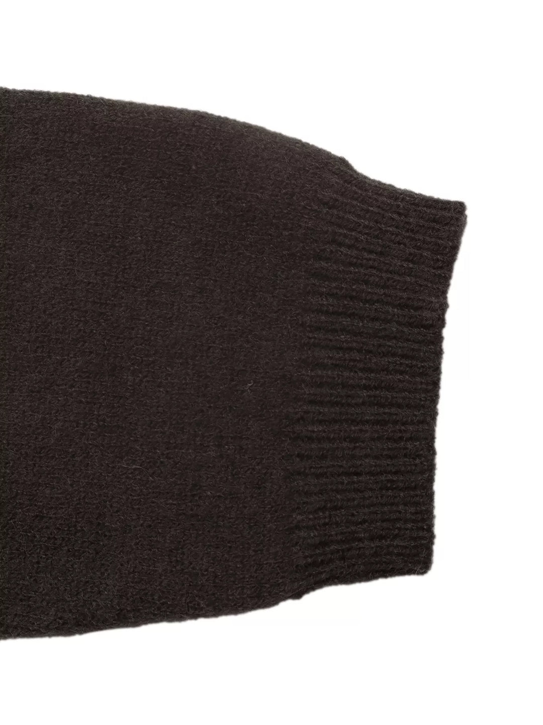 Crew neck button-up knit cardigan with patch pockets