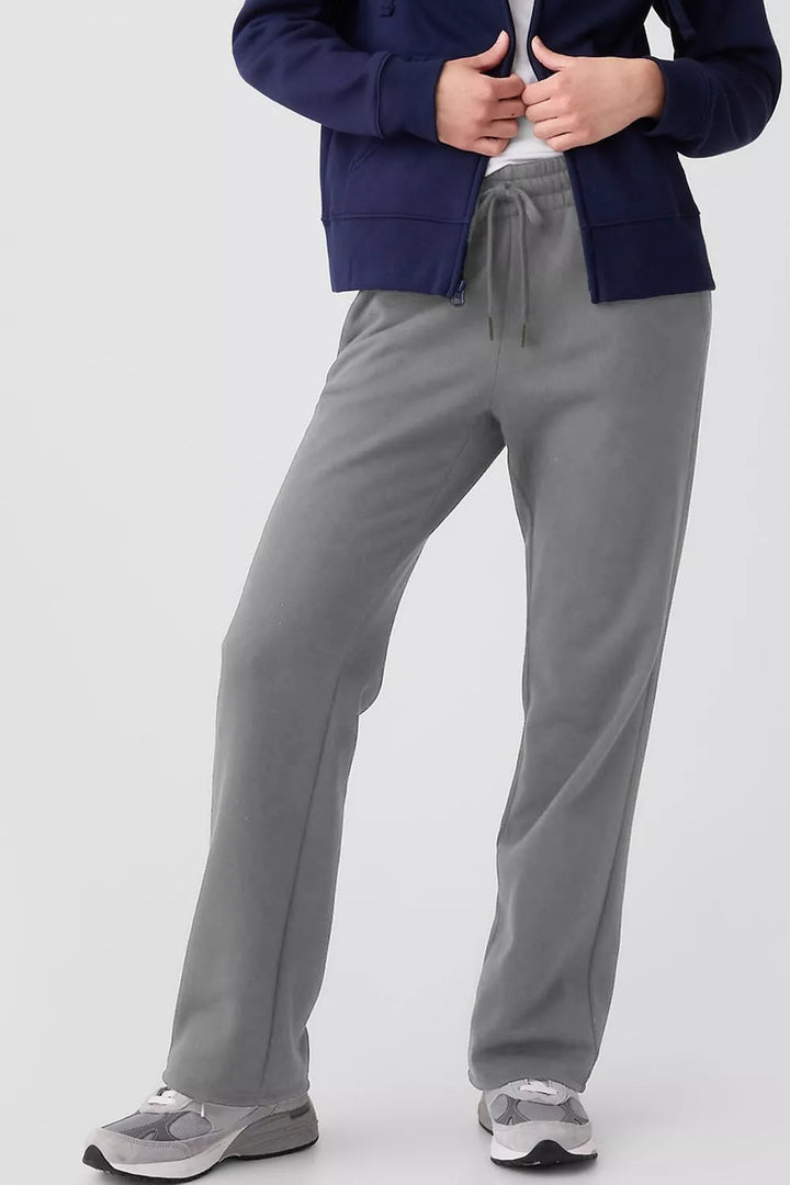 Drawstring straight-leg lounge pants with side pockets