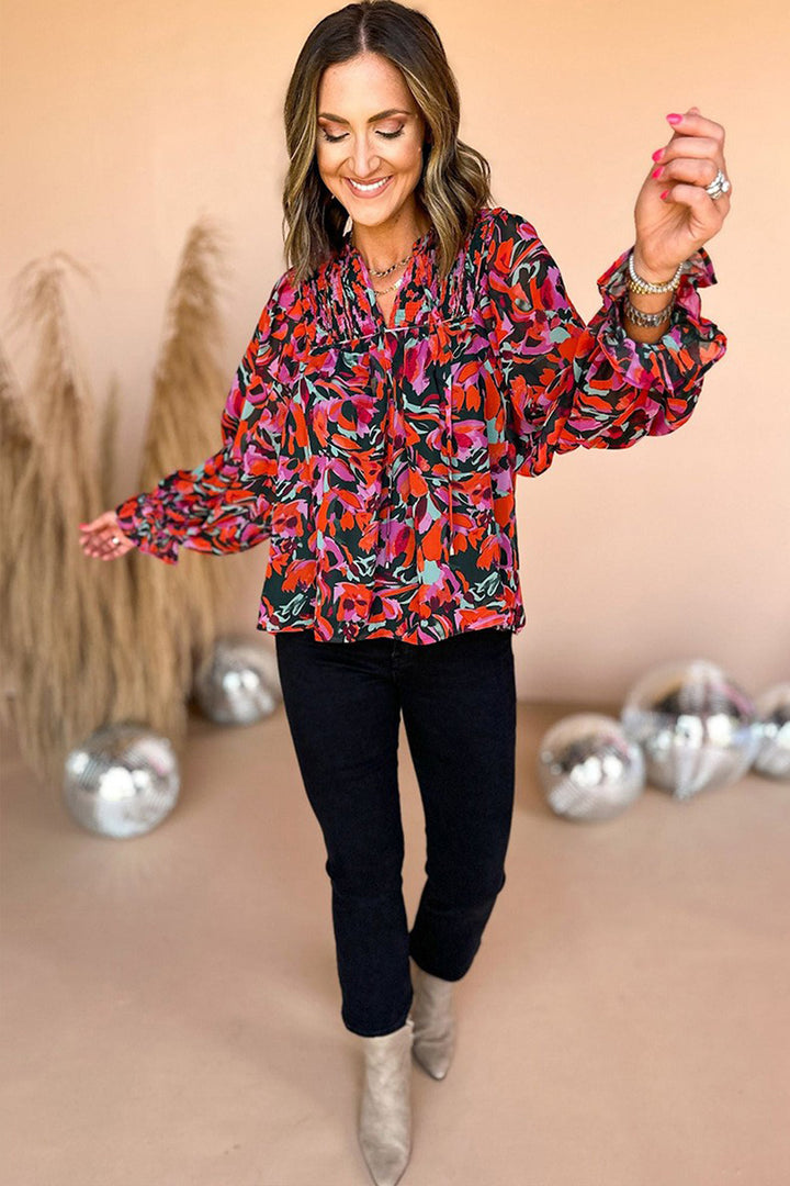Bloomfield Floral Shirred Puff Sleeve Blouse