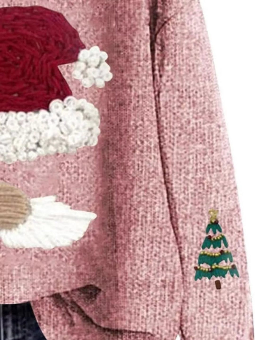 Santa graphic dropped shoulder crew neck sweater