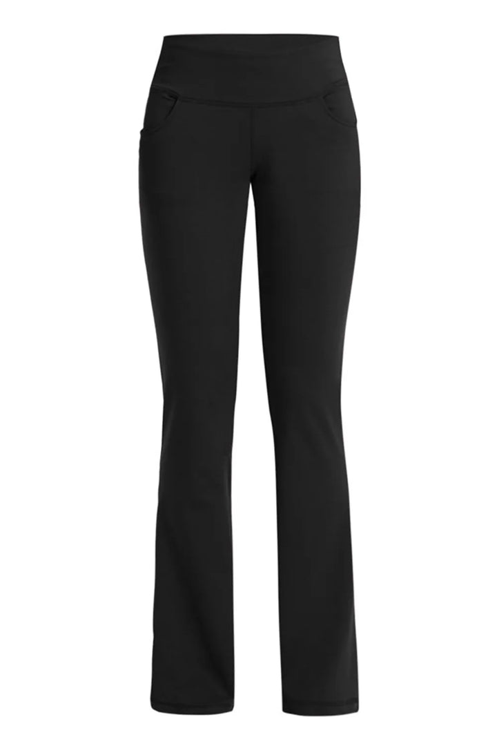 High-waisted flare yoga pants with side phone pockets