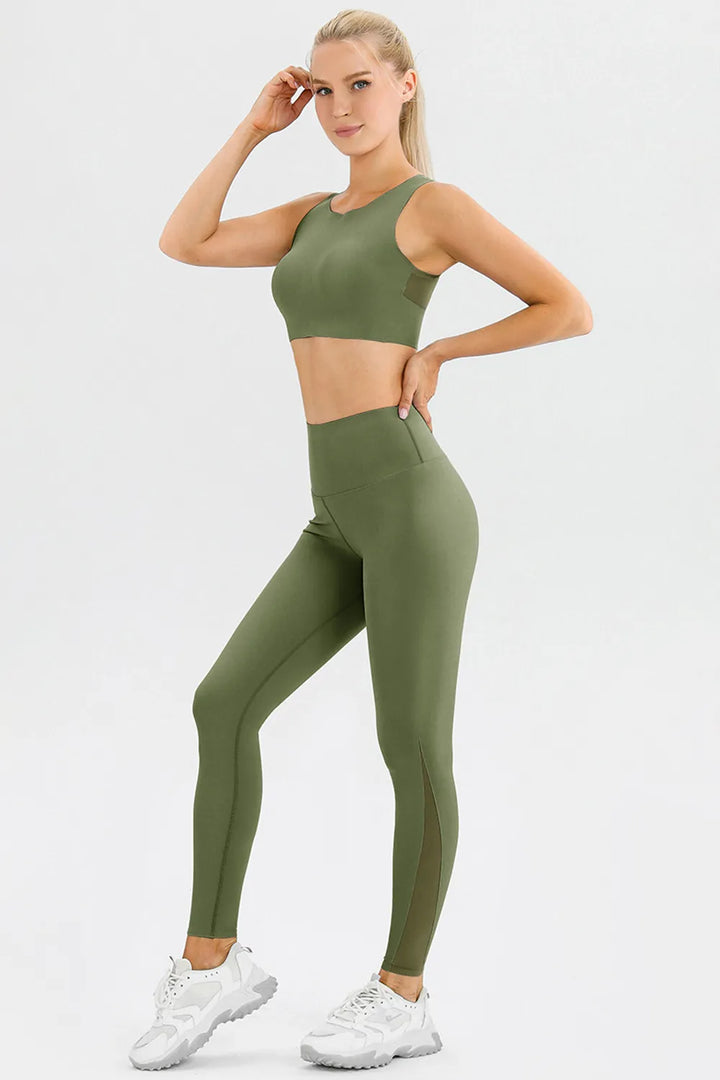 High-waisted skinny full-length workout leggings