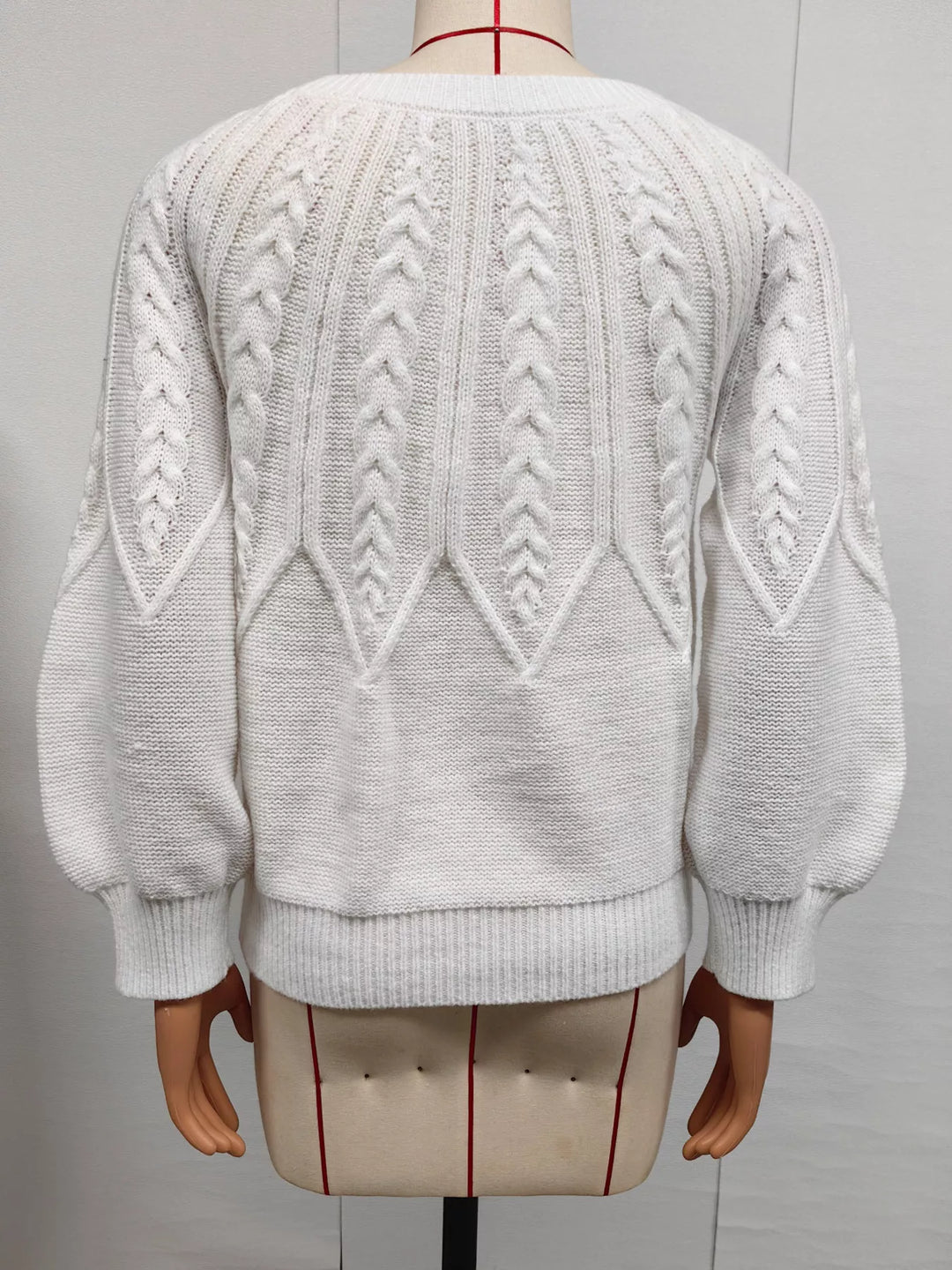 Braided cable knit crew neck pullover sweater