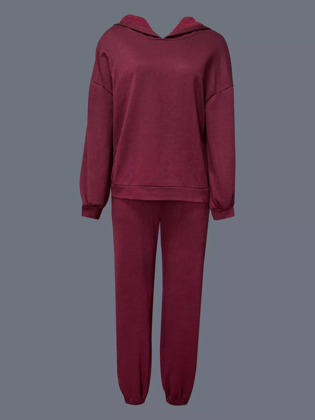 Oversized hoodie and cropped jogger two-piece set